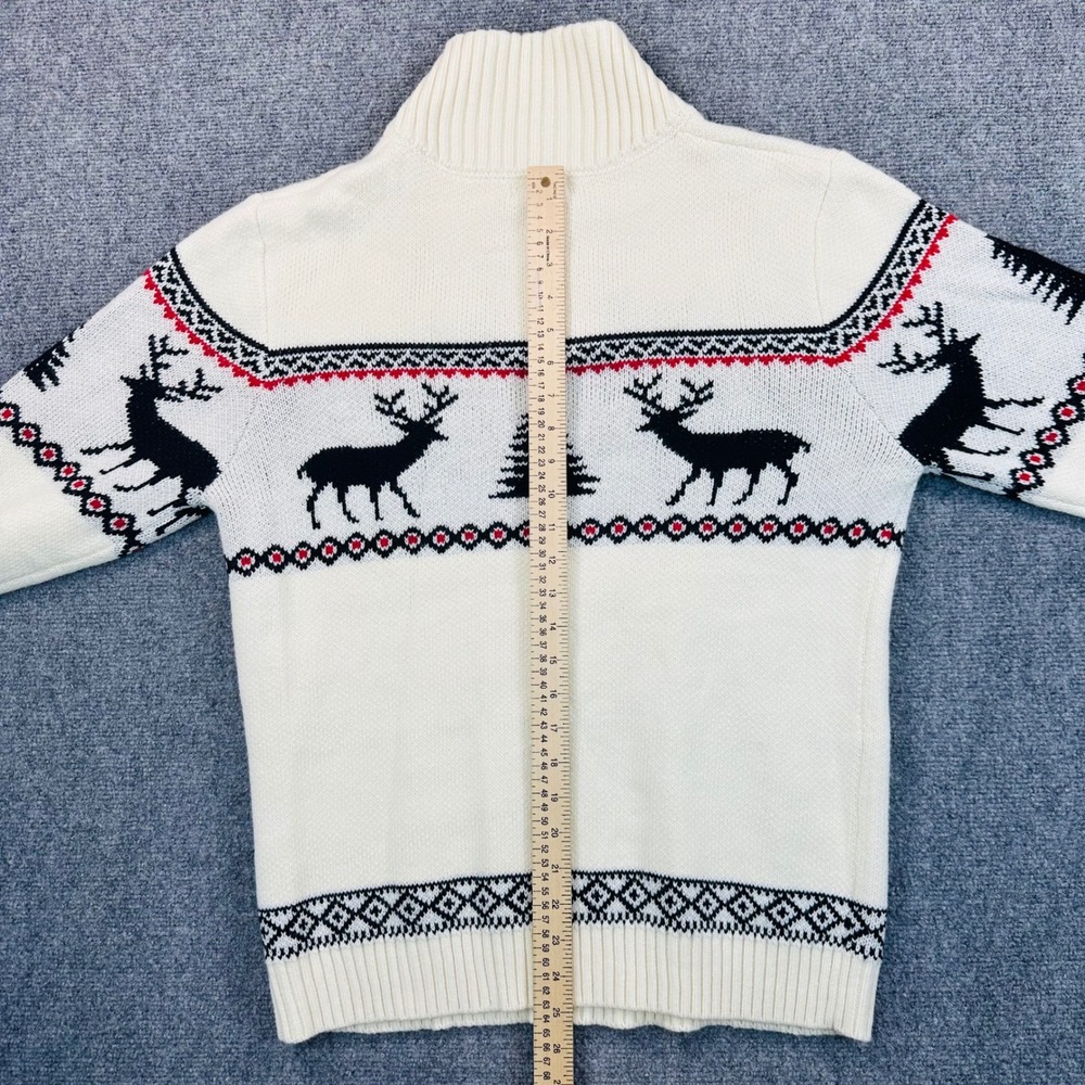 Coofandy Men's L Christmas Sweater Reindeer Tree Fair Isle Shawl Collar Pullover - Picture 10 of 11